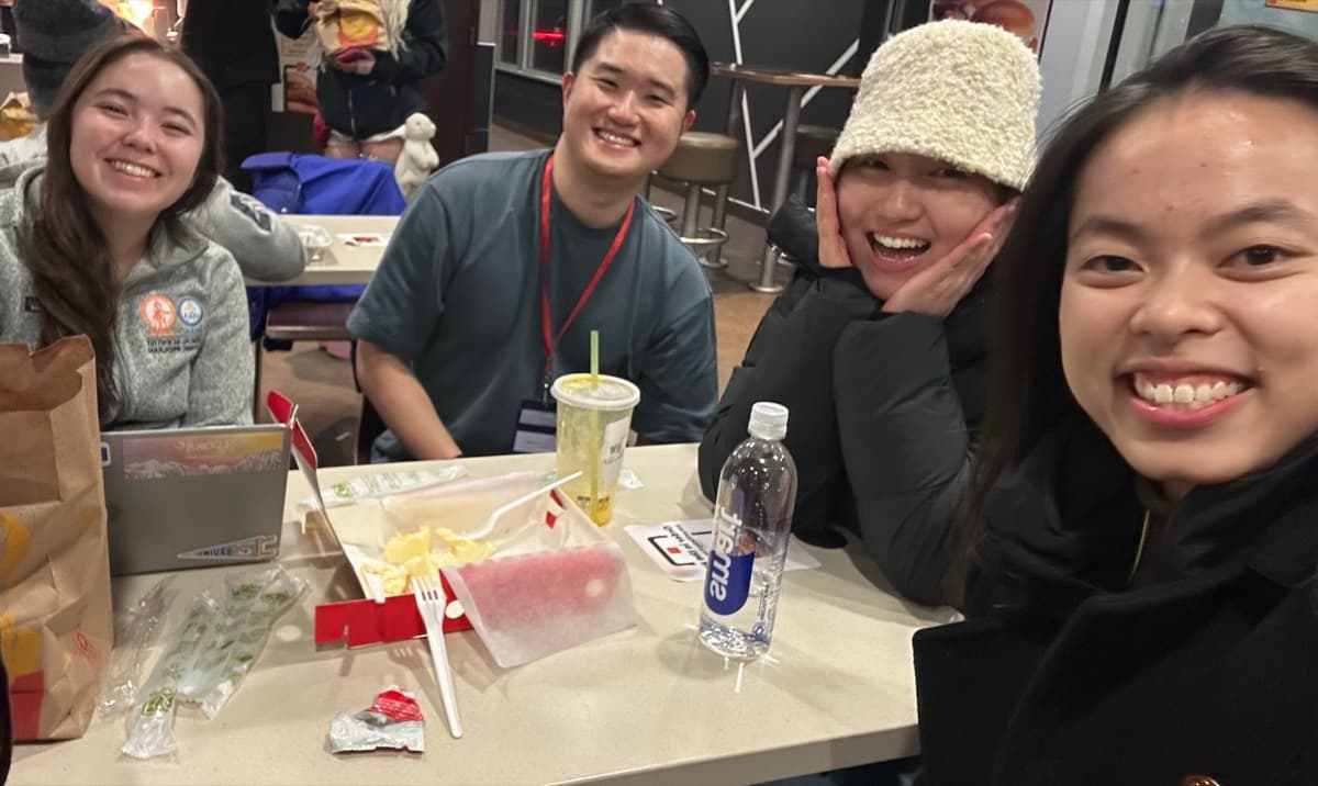 The team together in Boston